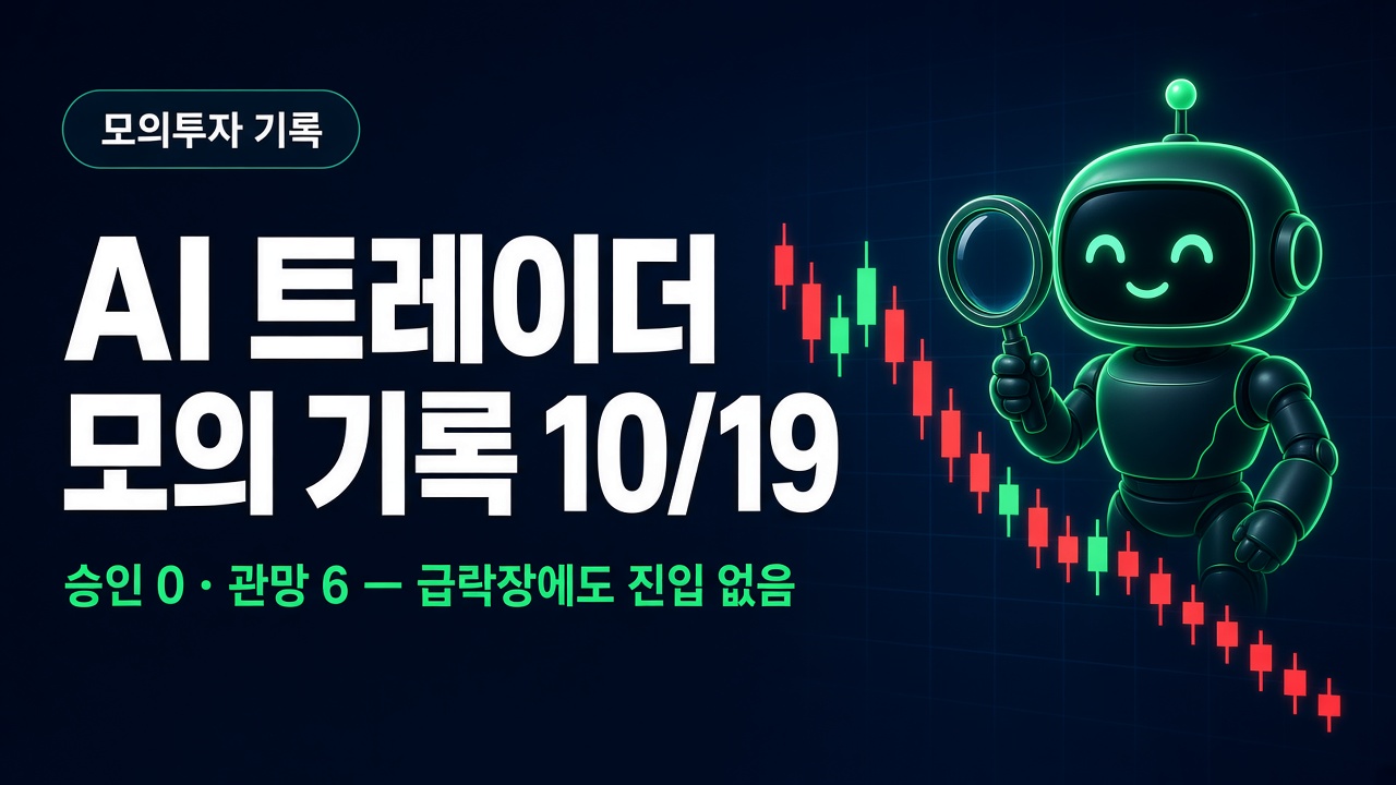 AI 트레이더 모의 기록 — 하락장에도 승인 0건 AI 트레이더 모의 기록 10월 19일 코인 하락장 승인 0건 관망 기각